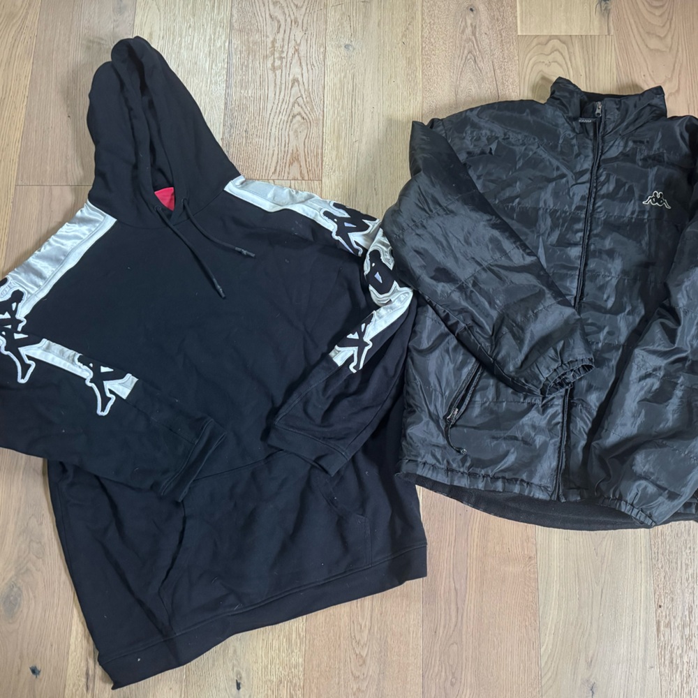 Kappa Black and Silver Men's Hoodie and Jacket Set